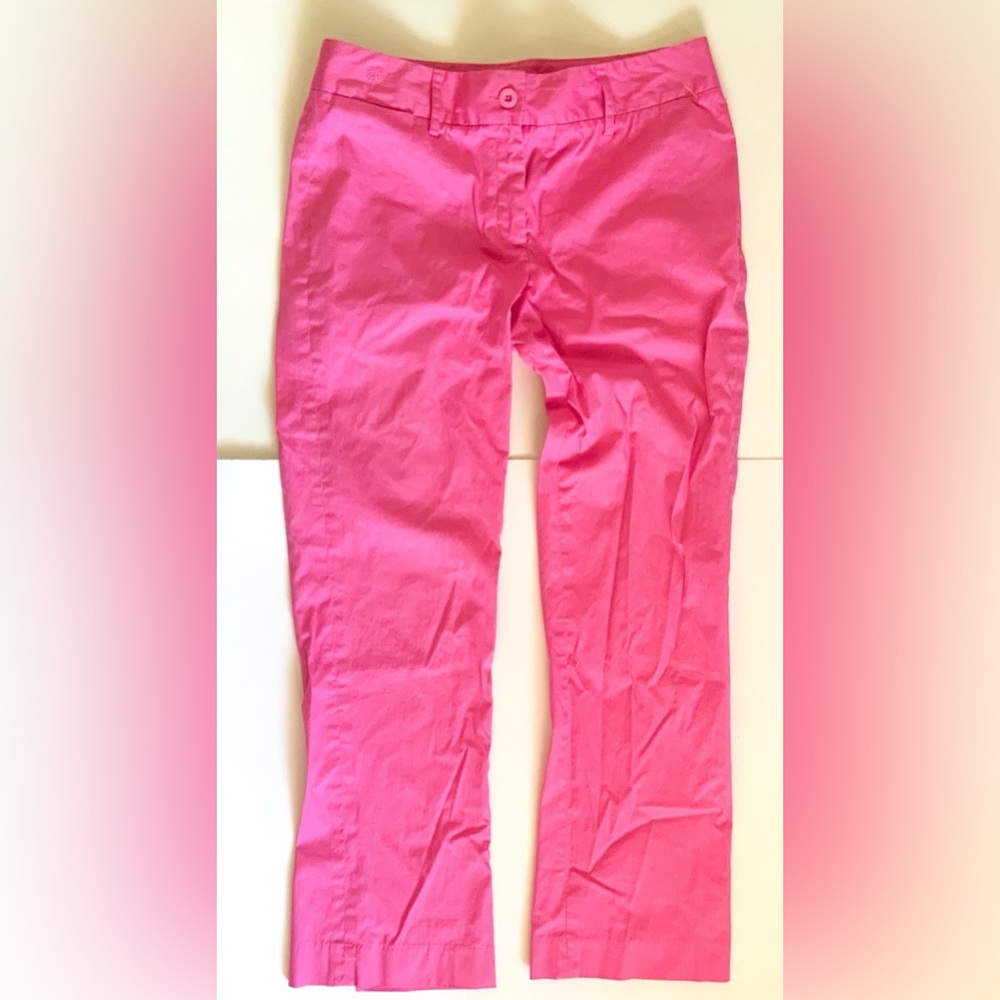 Lilly Pulitzer Pink Crop Cotton Pants Size 6